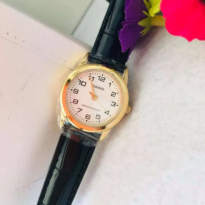 Casio Formal Black Leather Strap Ladies Watch- LTP-V001GL-7B